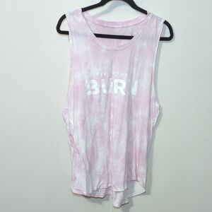Pink + White Tie-Dye Workout Tank Feelin' the Burn for Boot Camp Women's Size 3X